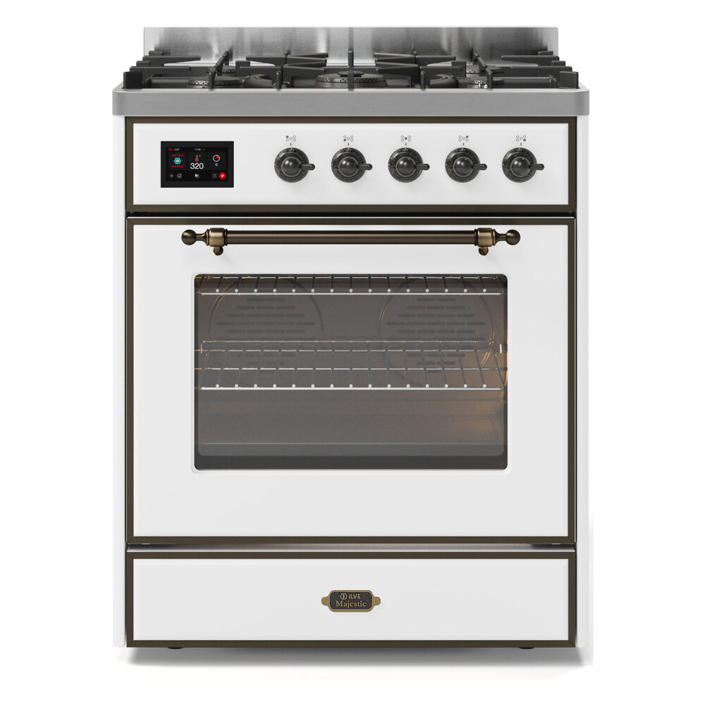 Majestic II Series 30" Dual Fuel Liquid Propane Freestanding Range UM30DNE3WHBLP