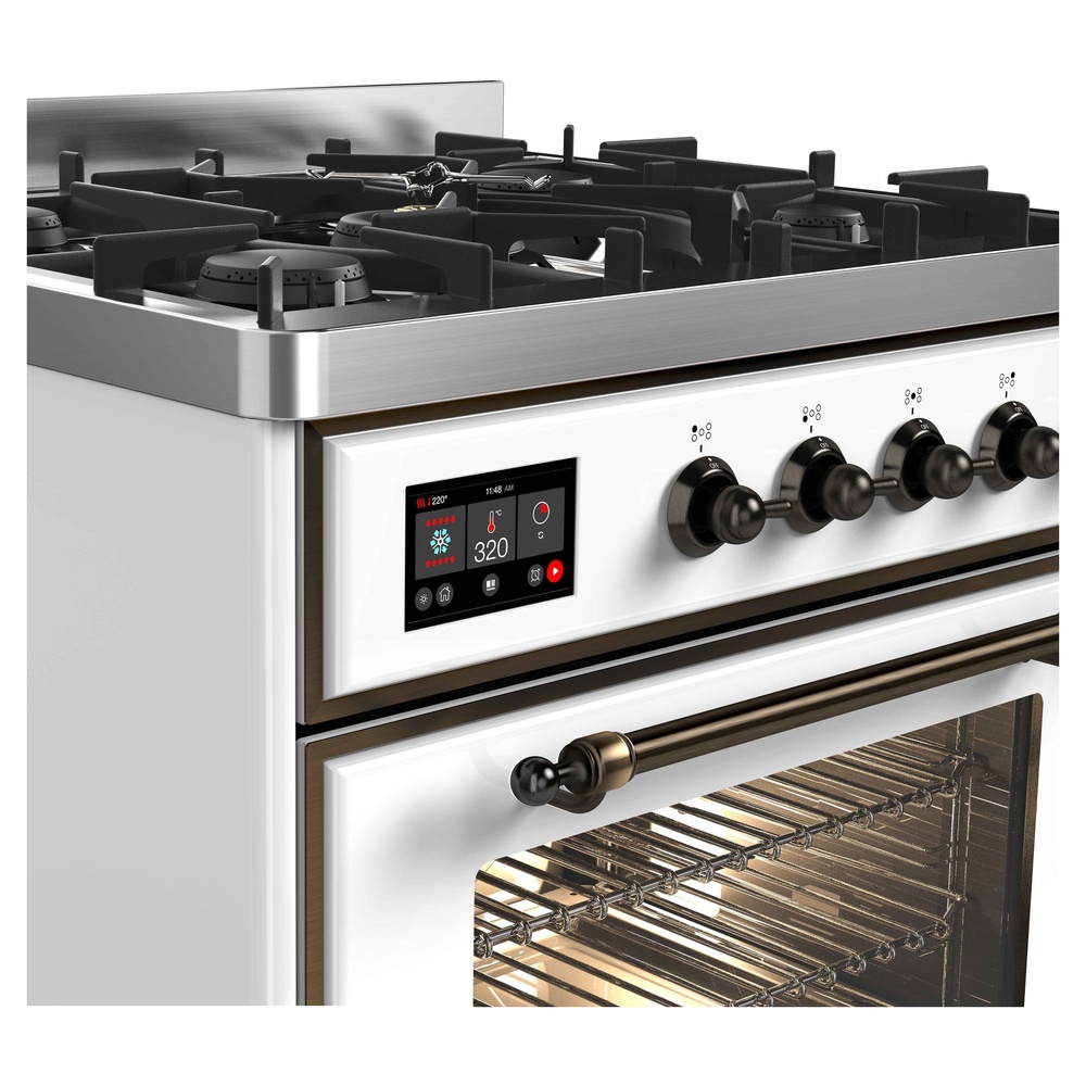Majestic II Series 30" Dual Fuel Liquid Propane Freestanding Range UM30DNE3WHBLP