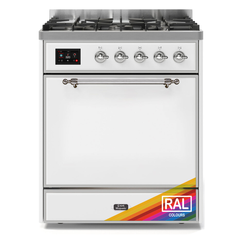 Majestic II 30 UM30DQNE3RAC Freestanding Dual Fuel Range with 5 Sealed Burners Single Oven with Solid Door with Chrome knobs UM30DQNE3RAC