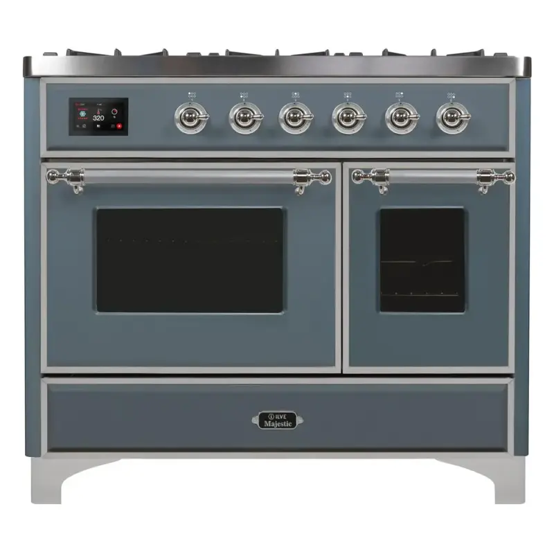 Majestic II Series 40 inch Freestanding Dual Fuel Range with Natural Gas, 6 Sealed Brass Burners, Double Ovens, 3.82 cu. ft. Total Oven Capacity, Griddle, Convection Oven, Continuous Grates,  UMD10FDNS3BGC