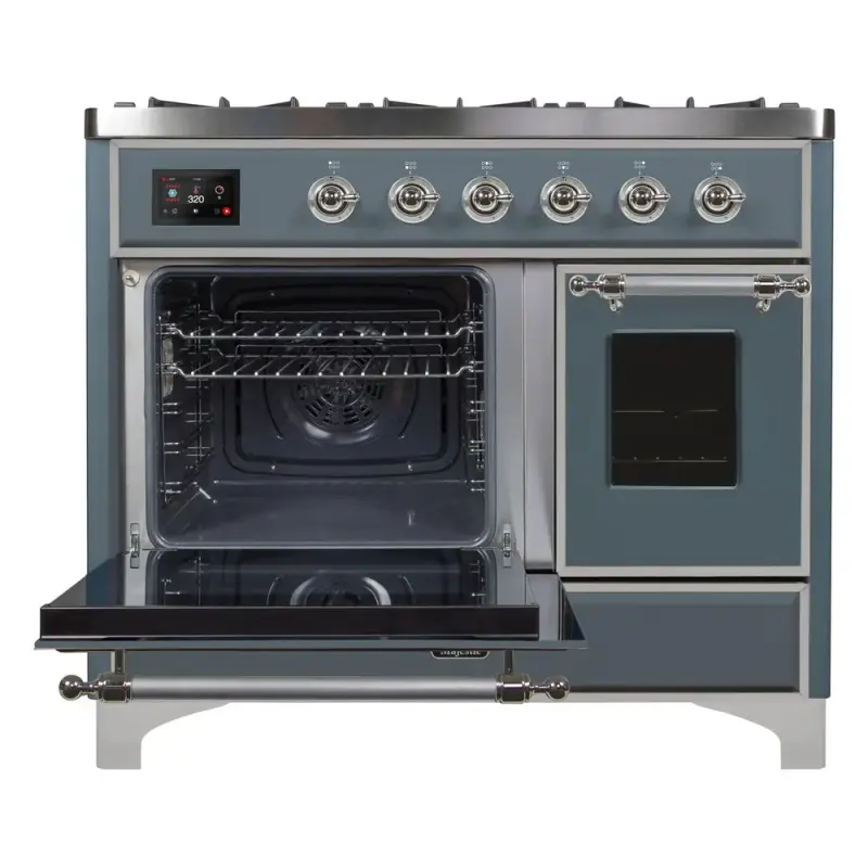 Majestic II Series 40 inch Freestanding Dual Fuel Range with Natural Gas, 6 Sealed Brass Burners, Double Ovens, 3.82 cu. ft. Total Oven Capacity, Griddle, Convection Oven, Continuous Grates,  UMD10FDNS3BGC