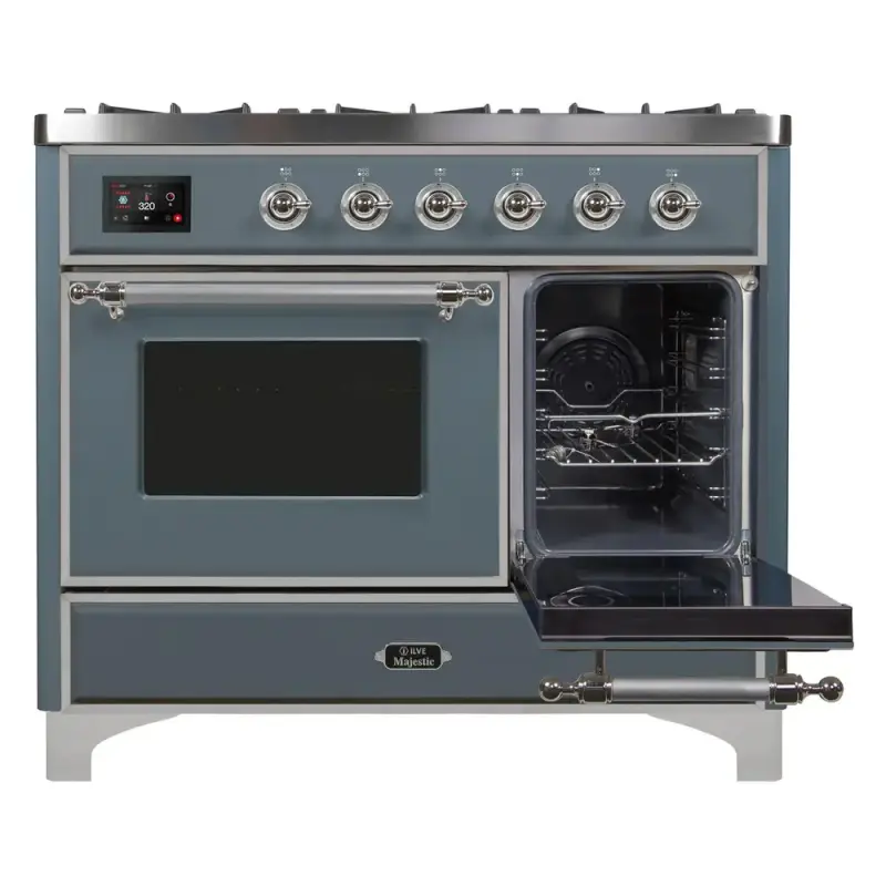 Majestic II Series 40 inch Freestanding Dual Fuel Range with Natural Gas, 6 Sealed Brass Burners, Double Ovens, 3.82 cu. ft. Total Oven Capacity, Griddle, Convection Oven, Continuous Grates,  UMD10FDNS3BGC