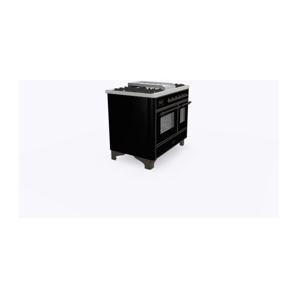 Majestic II Series 40" Dual Fuel Liquid Propane Freestanding Range UMD10FDNS3BKBLP