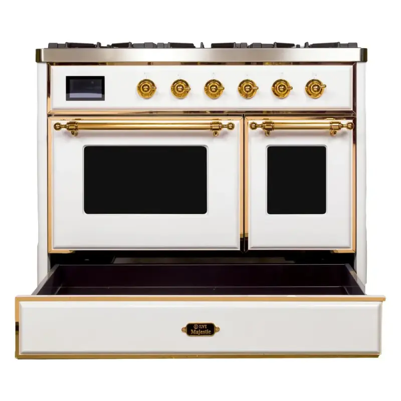 Majestic II Series 40" Dual Fuel Natural Gas Freestanding Range UMD10FDNS3WHG