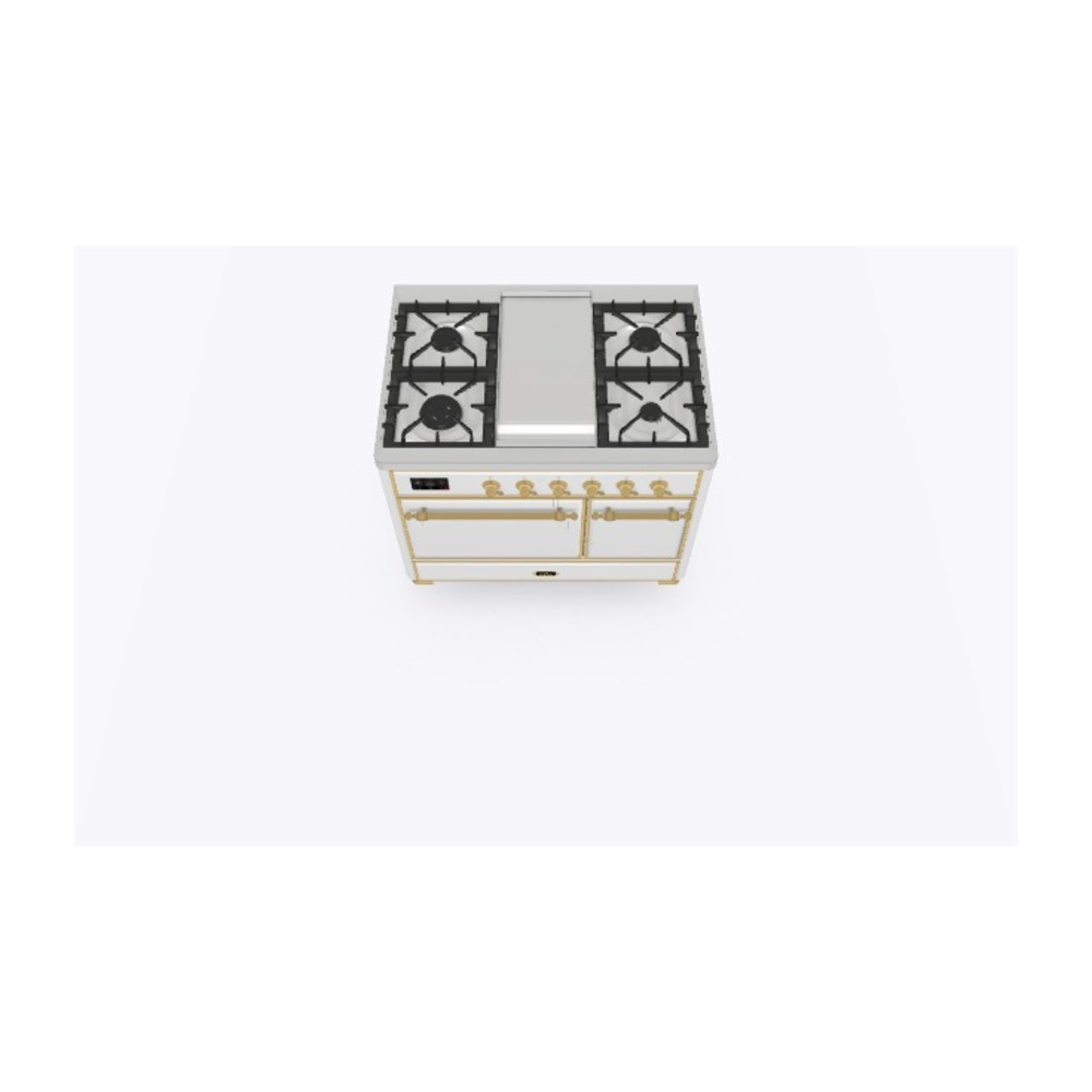 Majestic II 40 UMD10FDQNS3RAG Freestanding Dual Fuel Range with 6 Sealed Burners with Griddle Double Oven with Solid Door with Brass knobs UMD10FDQNS3RAGLP