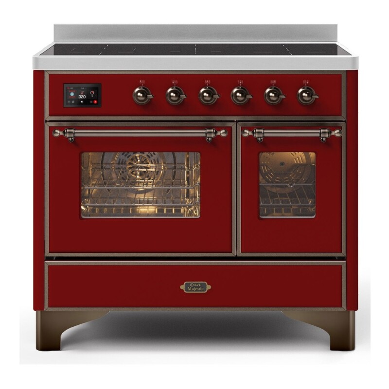 Majestic II Series 40 inch Freestanding Electric Induction Range with 6 Elements, Smoothtop Cooktop, 3.82 cu. ft. Total Oven Capacity, Convection Oven, Viewing Window, Warming Drawer, with Br