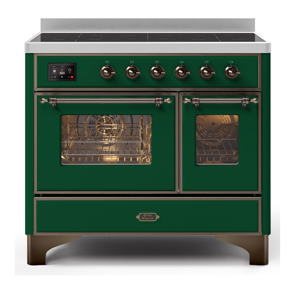 Majestic II Series 40 inch Freestanding Electric Induction Range with 6 Elements, Smoothtop Cooktop, 3.82 cu. ft. Total Oven Capacity, Convection Oven, Viewing Window, Warming Drawer, with Br