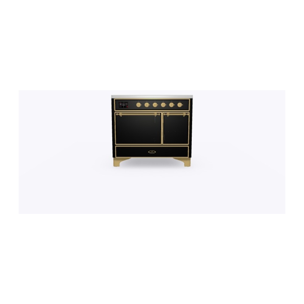 Majestic II Series 40 inch Freestanding Electric Induction Range with 6 Elements, Smoothtop Cooktop, 3.82 cu. ft. Total Oven Capacity, Convection Oven, Warming Drawer, with Brass Trim UMDI10QNS3BKG