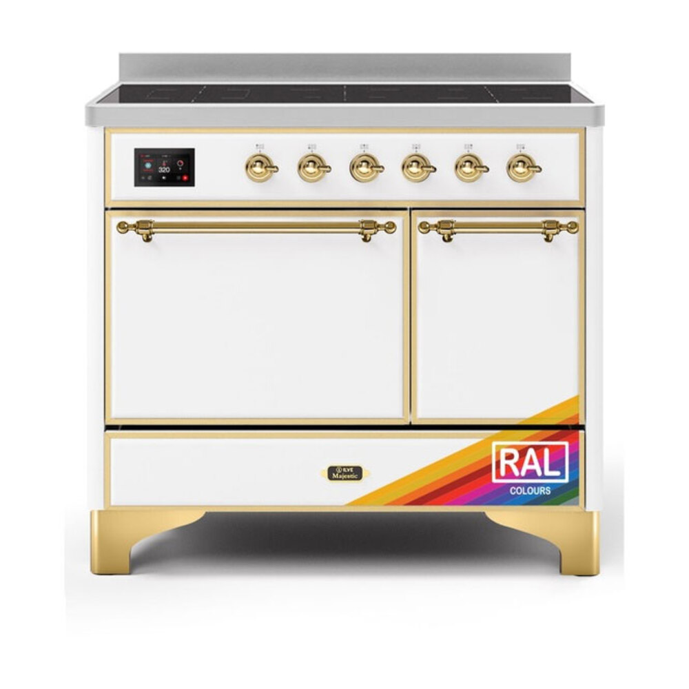 Majestic II 40 UMDI10QNS3RAG Freestanding Electric Range Range with Induction Double Oven with Solid Door with Brass knobs UMDI10QNS3RAG