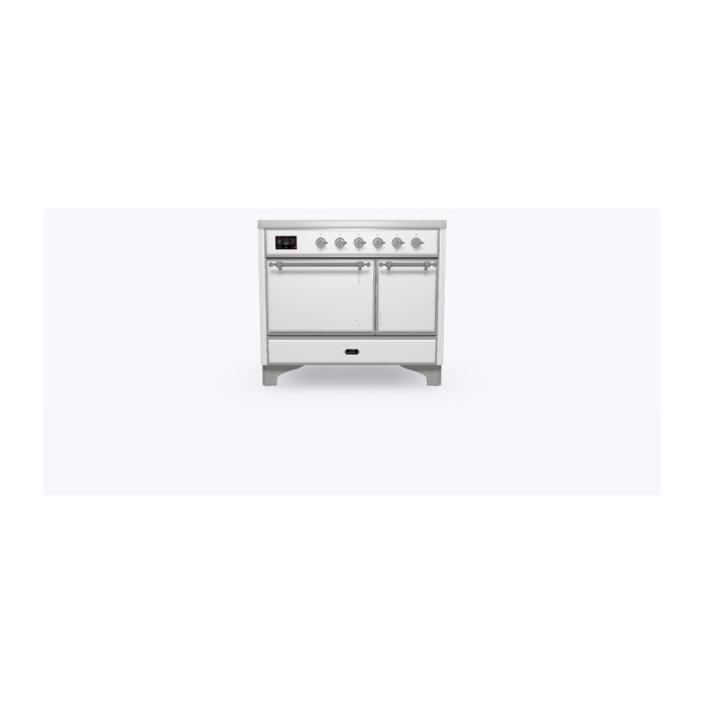 Majestic II Series 40 inch Freestanding Electric Induction Range with 6 Elements, Smoothtop Cooktop, 3.82 cu. ft. Total Oven Capacity, Convection Oven, Warming Drawer, with Chrome Trim UMDI10QNS3WHC