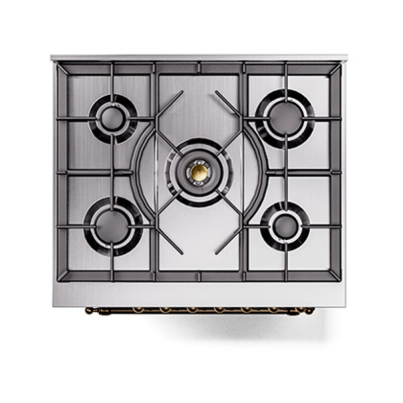 Nostalgie II Noblesse 30″ Dual Fuel Range  (Natural Gas, Triple Glass Door, Midnight Blue, Burnished) UN30NMPMBB