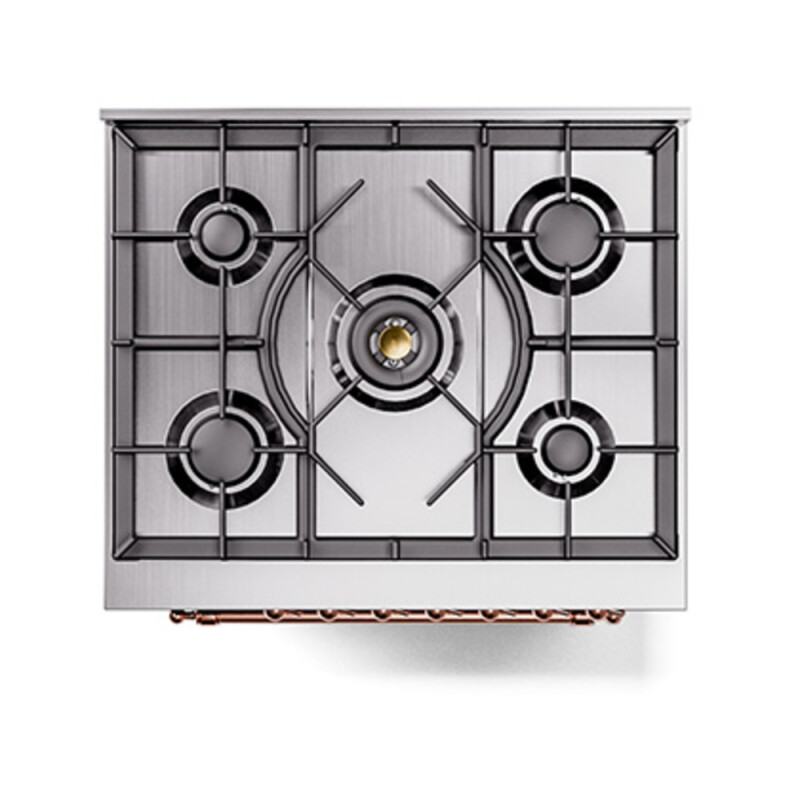 Nostalgie II Noblesse 30″ Dual Fuel Range  (Natural Gas, Solid Door, Burgundy, Copper) UN30QNMPBUP