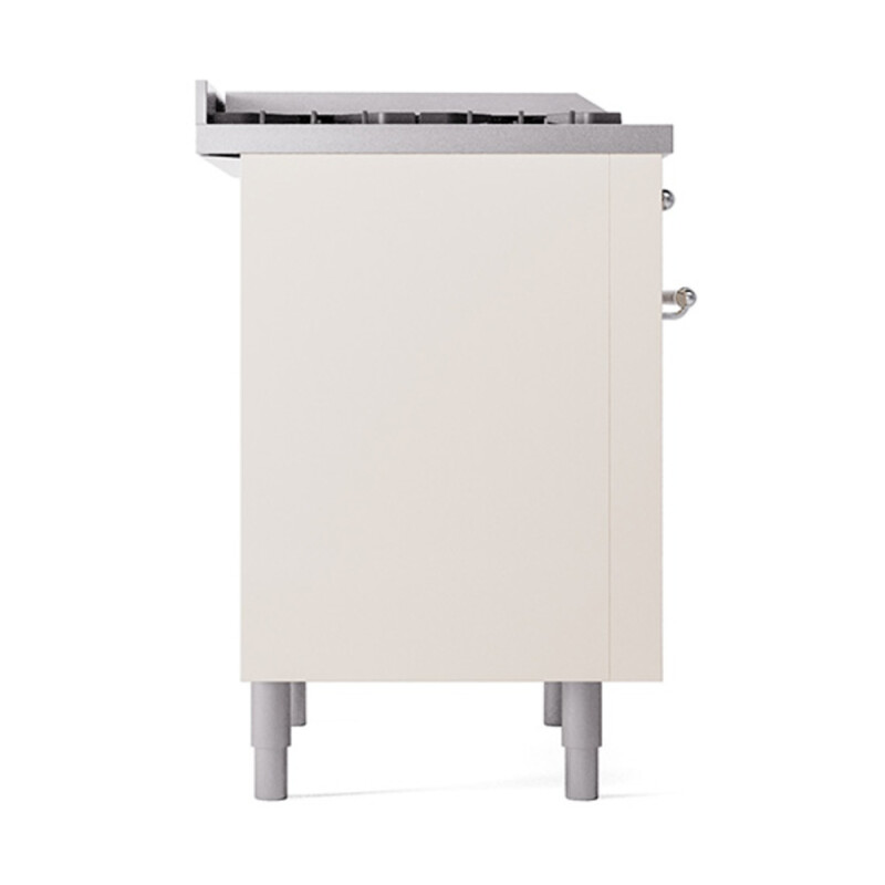 Nostalgie II Noblesse 36″ Dual Fuel Range (Natural Gas, Solid Door, Antique White, Chrome) UN36FQNMPAWC