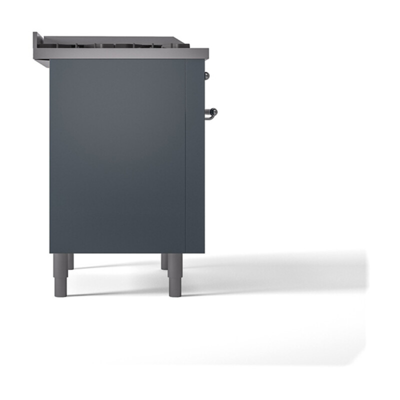 Nostalgie II Noblesse 36″ Dual Fuel Range (Natural Gas, Solid Door, Blue Grey, Chrome) UN36FQNMPBGC