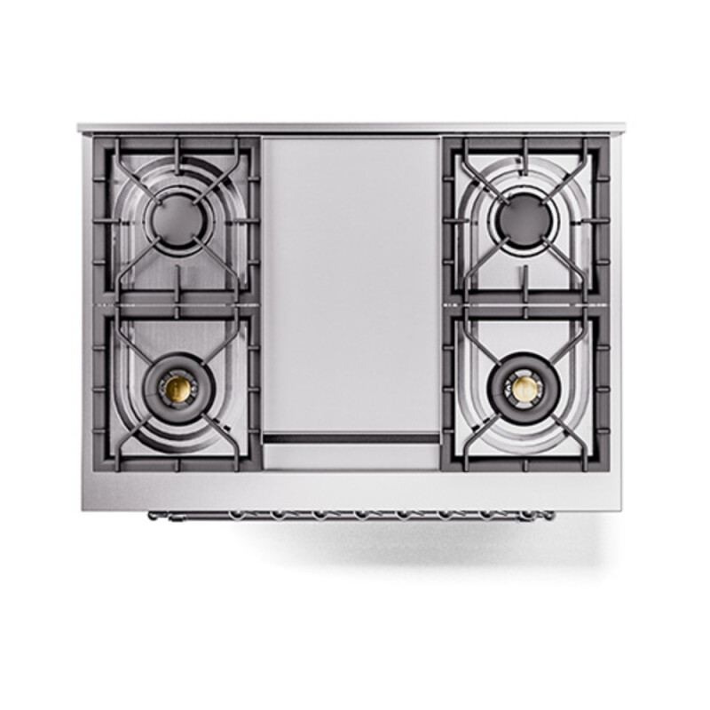 Nostalgie II Noblesse 36″ Dual Fuel Range (Natural Gas, Solid Door, Midnight Blue, Chrome) UN36FQNMPMBC