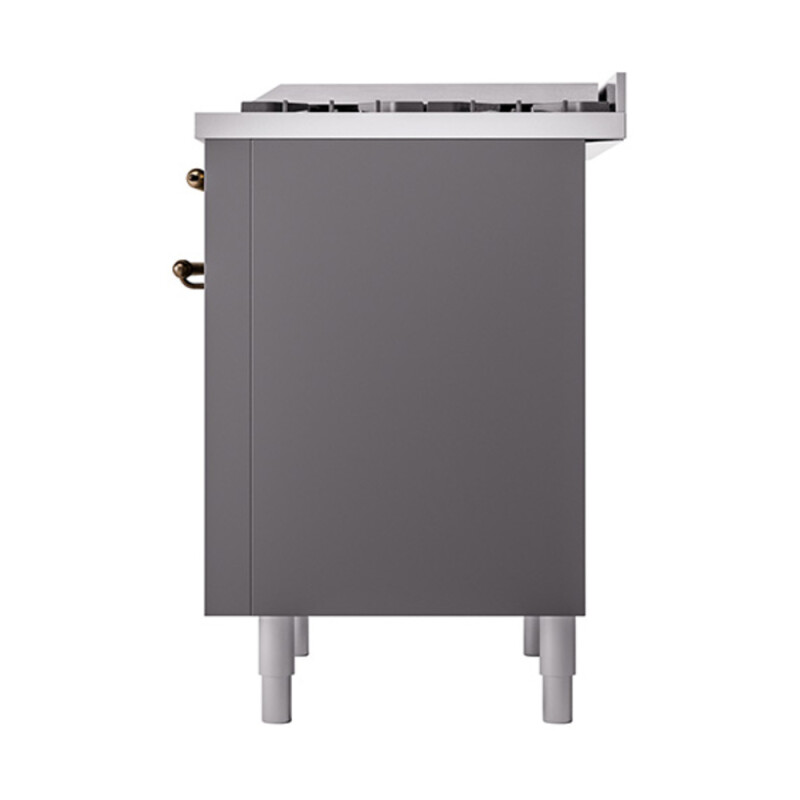 Nostalgie II Noblesse 36″ Dual Fuel Range (Natural Gas, Solid Door, Graphite Matte, Burnished) UN36FQNMPMGB