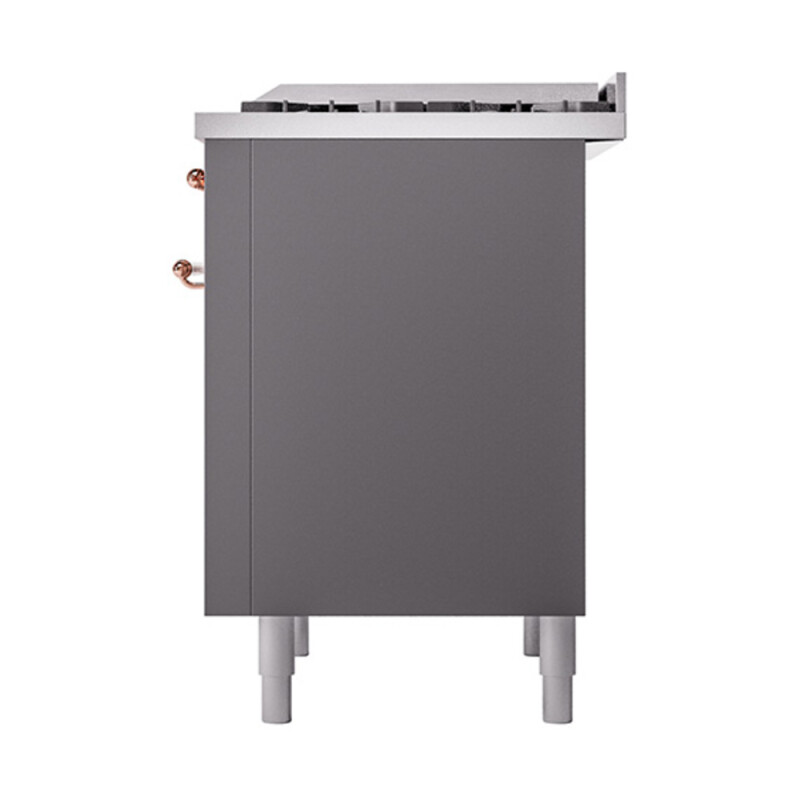 Nostalgie II Noblesse 36″ Dual Fuel Range (Natural Gas, Solid Door, Graphite Matte, Copper) UN36FQNMPMGP