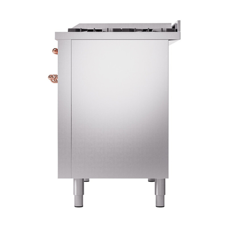 Nostalgie II Noblesse 48″ Dual Fuel Range  (8 Sealed Burners + Griddle, Natural Gas, Solid Door, Stainless Steel, Copper) UN48FQNMPSSP