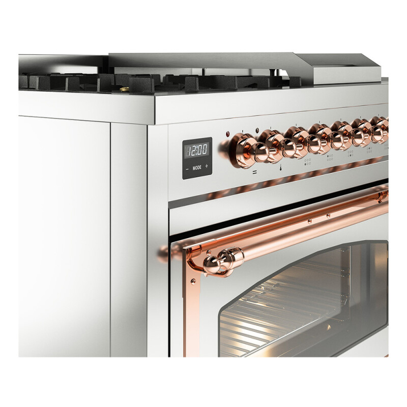 Nostalgie II Noblesse 48″ Dual Fuel Range  (5 Sealed Burners + Griddle + French Top, Liquid Propane, Triple Glass Door, Stainless Steel, Copper) UN48FSNMPSSPLP