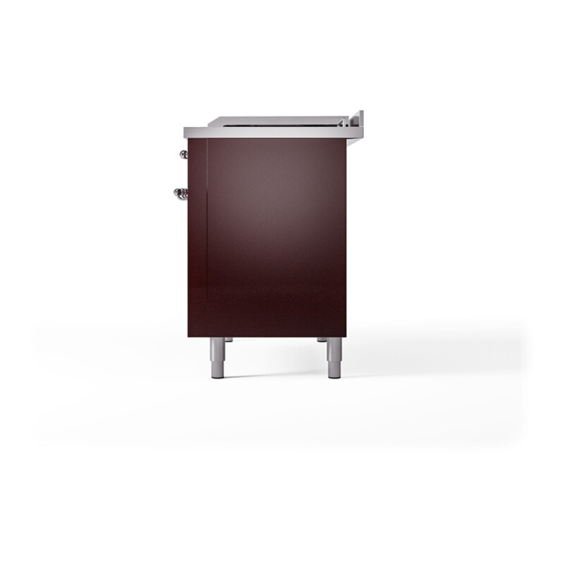 Nostalgie II Noblesse 48″ Dual Fuel Range  (5 Sealed Burners + Griddle + French Top, Natural Gas, Solid Door, Burgundy, Chrome) UN48FSQNMPBUC