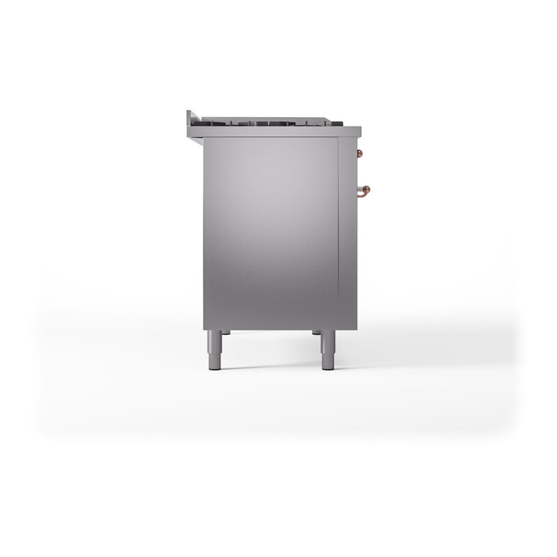 Nostalgie II Noblesse 48″ Dual Fuel Range  (5 Sealed Burners + Griddle + French Top, Natural Gas, Solid Door, Stainless Steel, Copper) UN48FSQNMPSSP