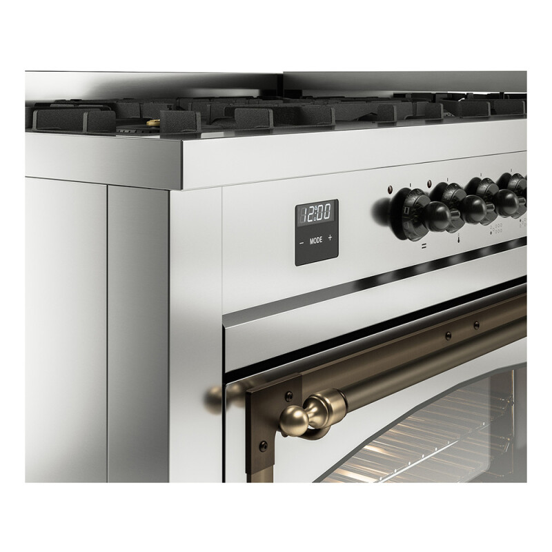 Nostalgie II Noblesse 60″ Dual Fuel Range      (9 Sealed Burners + Griddle, Natural Gas, Triple Glass Door, Stainless Steel, Burnished) UN60FNMPSSB