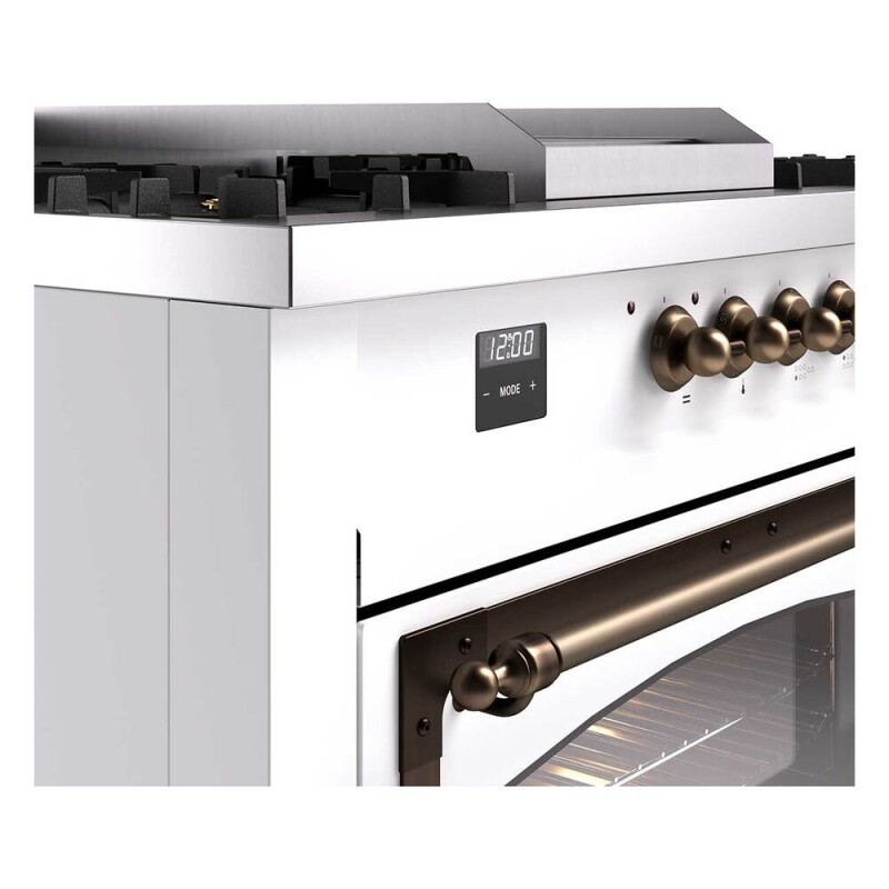 Nostalgie II Noblesse 60″ Dual Fuel Range      (7 Sealed Burners + Griddle + French Top, Natural Gas, Triple Glass Door, RAL, Burnished) UN60FSNMPRAB
