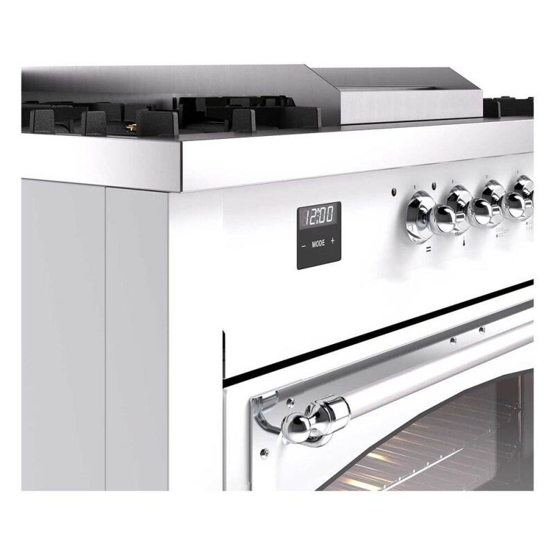 Nostalgie II Noblesse 60″ Dual Fuel Range      (7 Sealed Burners + Griddle + French Top, Natural Gas, Triple Glass Door, RAL, Chrome) UN60FSNMPRAC