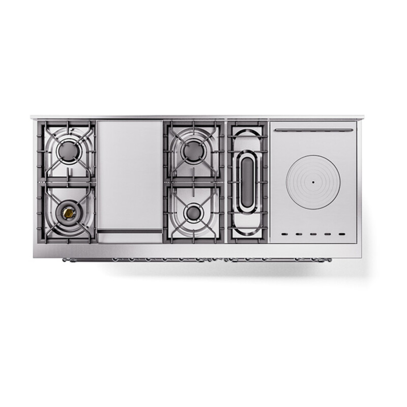 Nostalgie II Noblesse 60″ Dual Fuel Range      (7 Sealed Burners + Griddle + French Top, Natural Gas, Triple Glass Door, RAL, Chrome) UN60FSNMPRAC