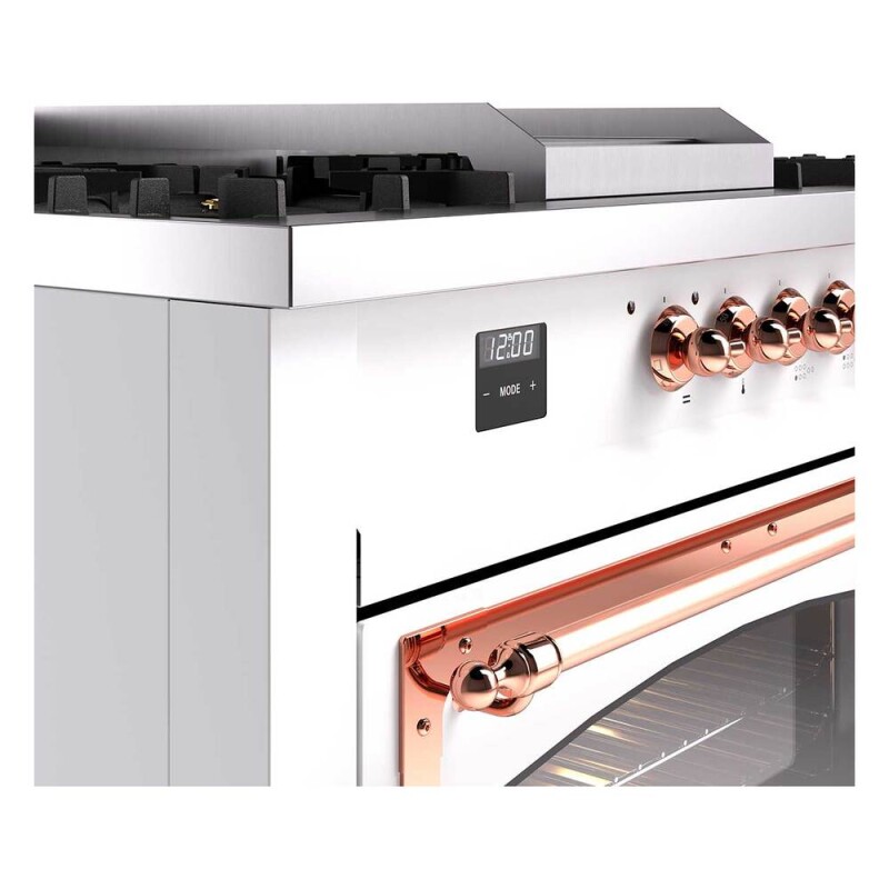 Nostalgie II Noblesse 60″ Dual Fuel Range      (7 Sealed Burners + Griddle + French Top, Natural Gas, Triple Glass Door, RAL, Copper) UN60FSNMPRAP