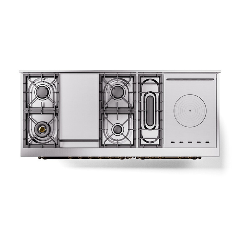 Nostalgie II Noblesse 60″ Dual Fuel Range      (7 Sealed Burners + Griddle + French Top, Natural Gas, Solid Door, Graphite Matte, Burnished) UN60FSQNMPMGB