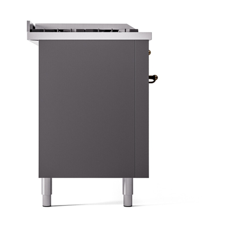 Nostalgie II Noblesse 60″ Dual Fuel Range      (7 Sealed Burners + Griddle + French Top, Natural Gas, Solid Door, Graphite Matte, Burnished) UN60FSQNMPMGB