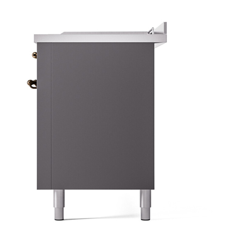 Nostalgie II Noblesse 60″ Dual Fuel Range      (7 Sealed Burners + Griddle + French Top, Natural Gas, Solid Door, Graphite Matte, Burnished) UN60FSQNMPMGB