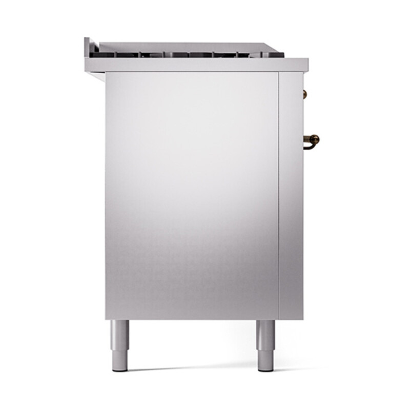 Nostalgie II Noblesse 60″ Dual Fuel Range      (7 Sealed Burners + Griddle + French Top, Natural Gas, Solid Door, Stainless Steel, Burnished) UN60FSQNMPSSB