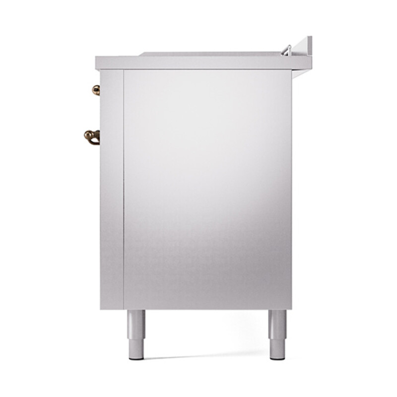 Nostalgie II Noblesse 60″ Dual Fuel Range      (7 Sealed Burners + Griddle + French Top, Natural Gas, Solid Door, Stainless Steel, Burnished) UN60FSQNMPSSB