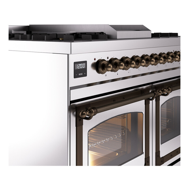 Nostalgie II Noblesse 40″ Dual Fuel Range (Natural Gas, Triple Glass Door, Stainless Steel, Burnished) UND40FNMPSSB