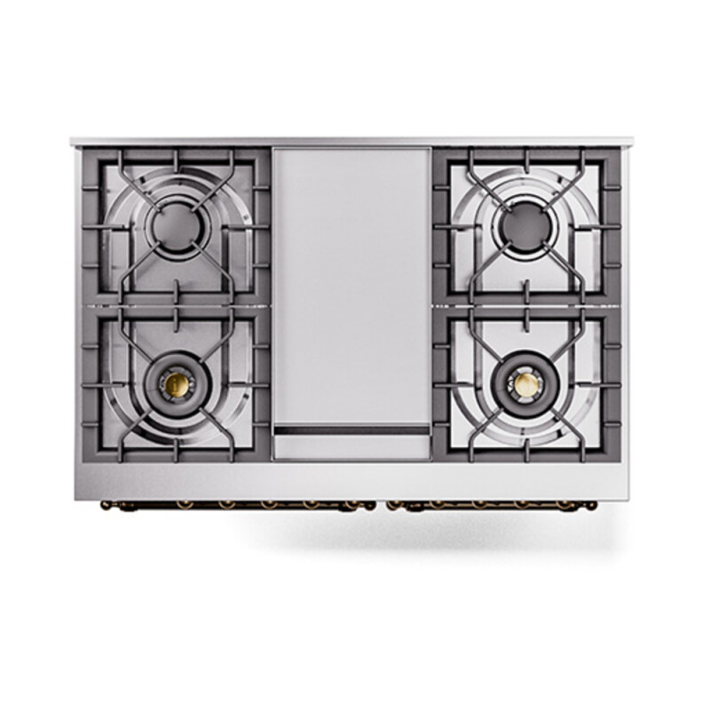 Nostalgie II Noblesse 40″ Dual Fuel Range (Natural Gas, Triple Glass Door, Stainless Steel, Burnished) UND40FNMPSSB