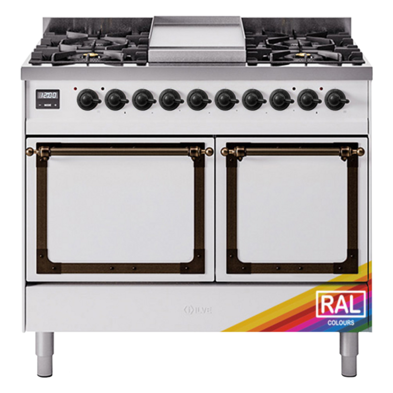 Nostalgie II Noblesse 40″ Dual Fuel Range (Natural Gas, Solid Door, RAL, Burnished) UND40FQNMPRAB