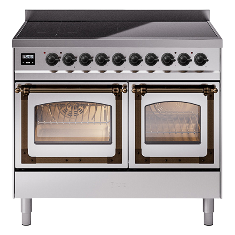 Nostalgie II Noblesse 40″ Induction Range  (Triple Glass Door, Stainless Steel, Burnished) UNDI406NMPSSB