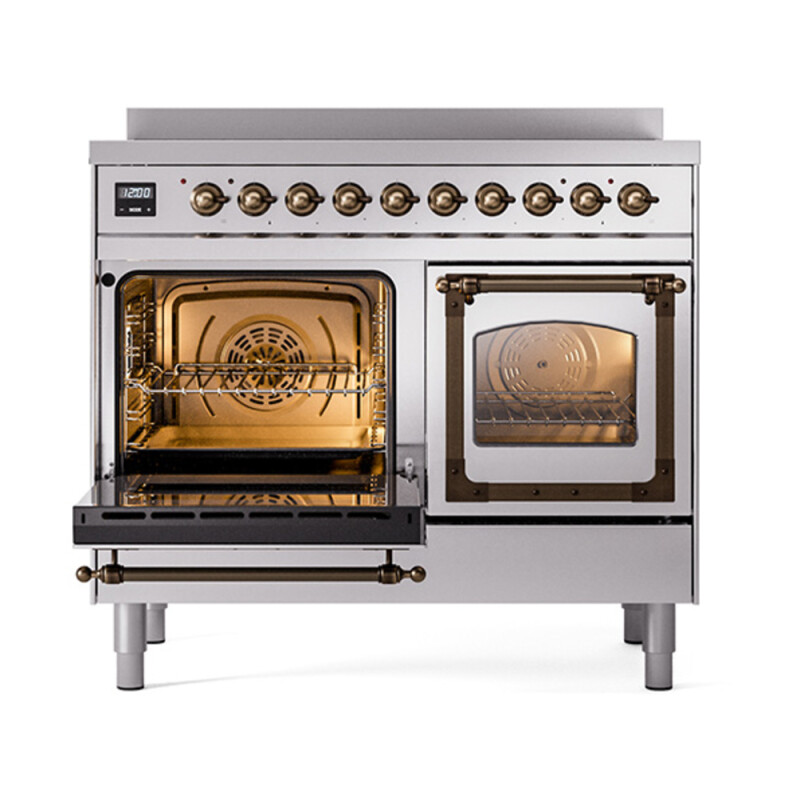 Nostalgie II Noblesse 40″ Induction Range  (Triple Glass Door, Stainless Steel, Burnished) UNDI406NMPSSB