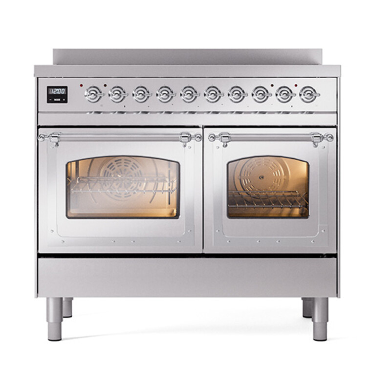 Nostalgie II Noblesse 40″ Induction Range  (Triple Glass Door, Stainless Steel, Chrome) UNDI406NMPSSC