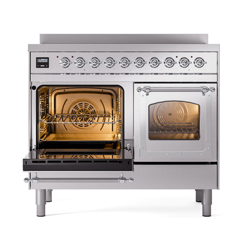 Nostalgie II Noblesse 40″ Induction Range  (Triple Glass Door, Stainless Steel, Chrome) UNDI406NMPSSC