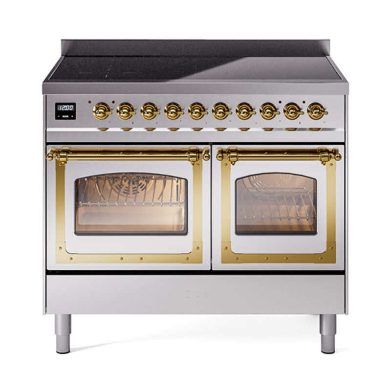Nostalgie II Noblesse 40″ Induction Range  (Triple Glass Door, Stainless Steel, Brass) UNDI406NMPSSG