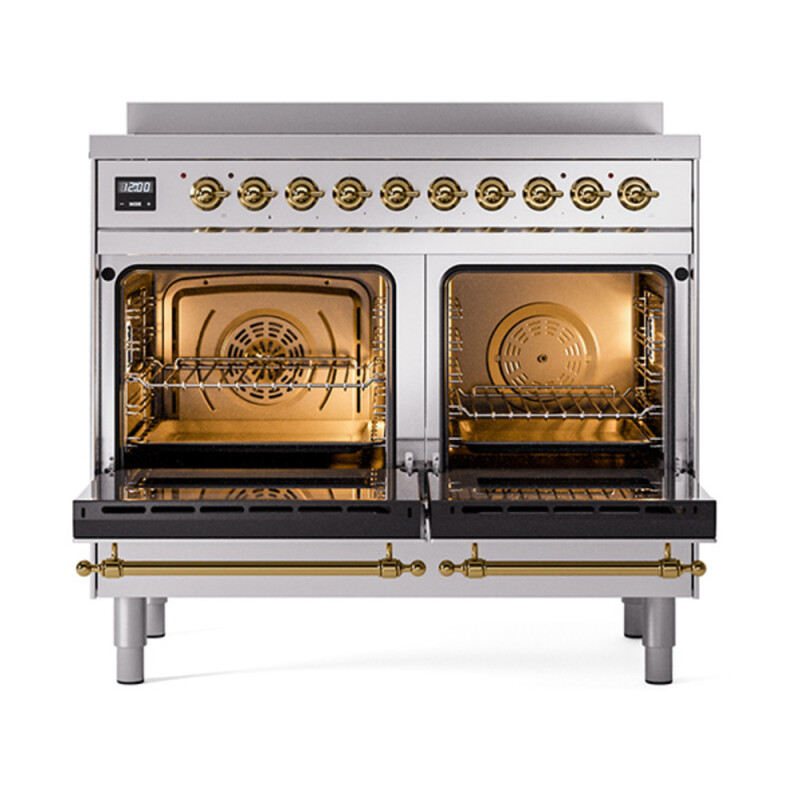 Nostalgie II Noblesse 40″ Induction Range  (Triple Glass Door, Stainless Steel, Brass) UNDI406NMPSSG