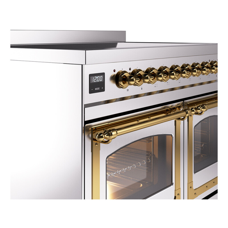 Nostalgie II Noblesse 40″ Induction Range  (Triple Glass Door, Stainless Steel, Brass) UNDI406NMPSSG