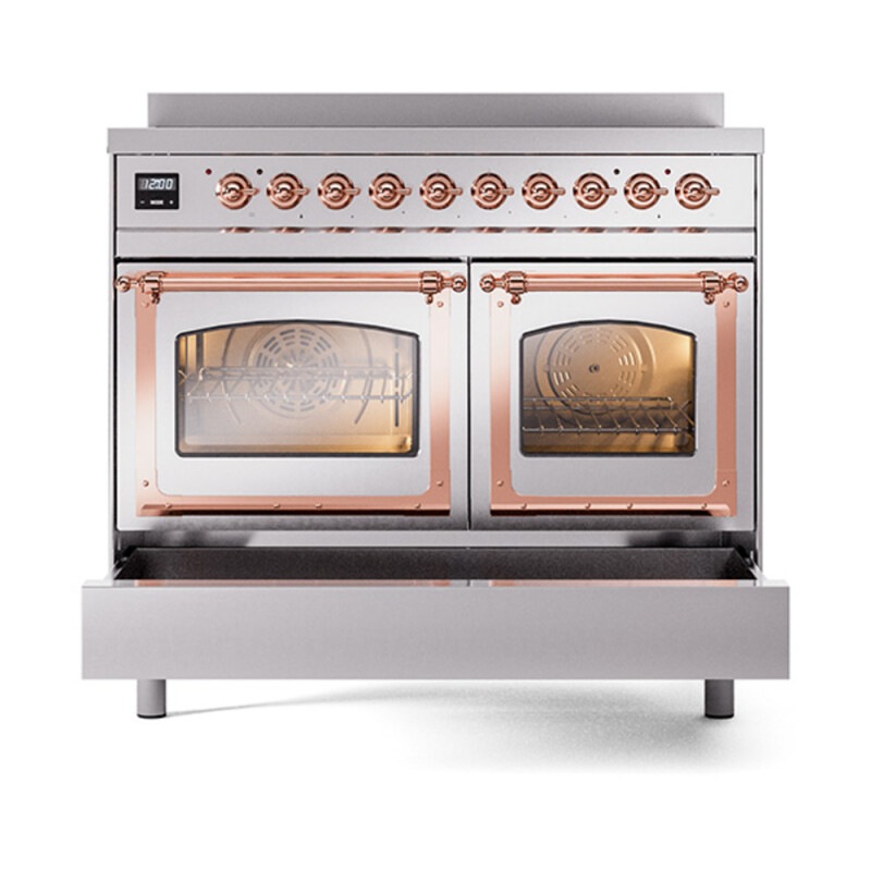 Nostalgie II Noblesse 40″ Induction Range  (Triple Glass Door, Stainless Steel, Copper) UNDI406NMPSSP