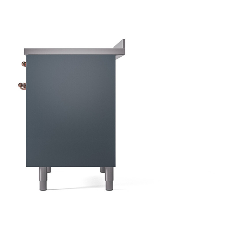 Nostalgie II Noblesse 40″ Induction Range  (Solid Door, Blue Grey, Copper) UNDI406QNMPBGP