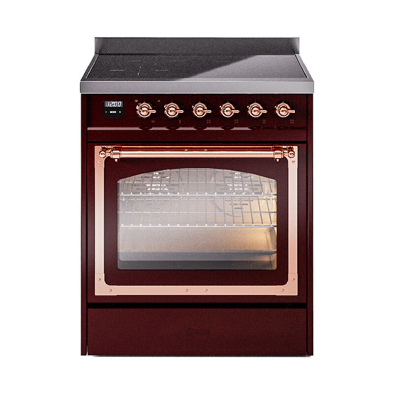Nostalgie II Noblesse 30″ Induction Range (Triple Glass Door, Burgundy, Copper) UNI304NMPBUP