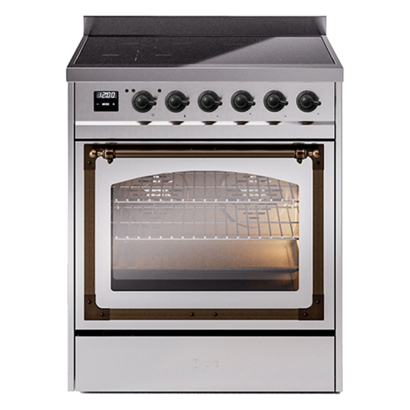 Nostalgie II Noblesse 30″ Induction Range (Triple Glass Door, Stainless Steel, Burnished) UNI304NMPSSB