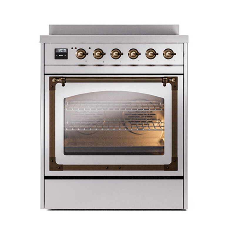 Nostalgie II Noblesse 30″ Induction Range (Triple Glass Door, Stainless Steel, Burnished) UNI304NMPSSB